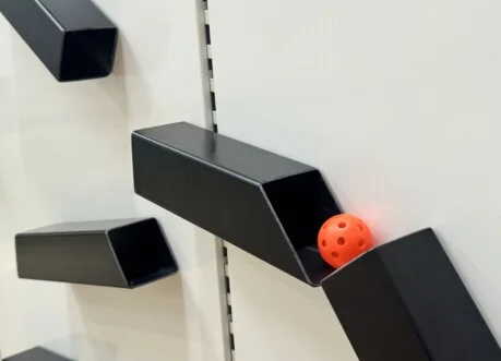 Magnetism and Gravity working together in our giant ball run exhibit.